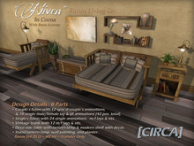 [CIRCA] Pkg - "Niven" Vintage Trunk Seat & Decor Set - Cocoa