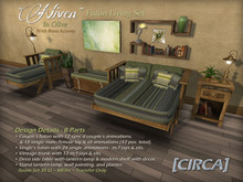 [CIRCA] Pkg - "Niven" Vintage Trunk Seat & Decor Set - Cocoa