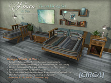[CIRCA] Pkg - "Niven" Vintage Trunk Seat & Decor Set - Cocoa