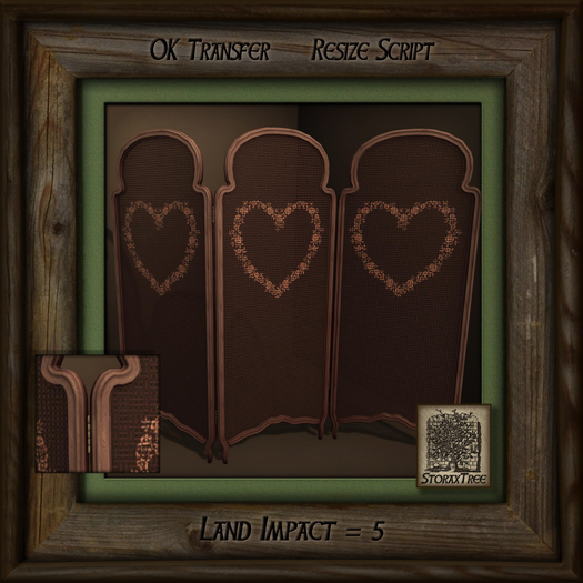 Vintage Screen Rattan Heart Colours j