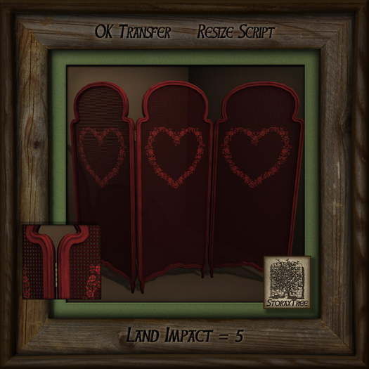 Vintage Screen Rattan Heart Colours p