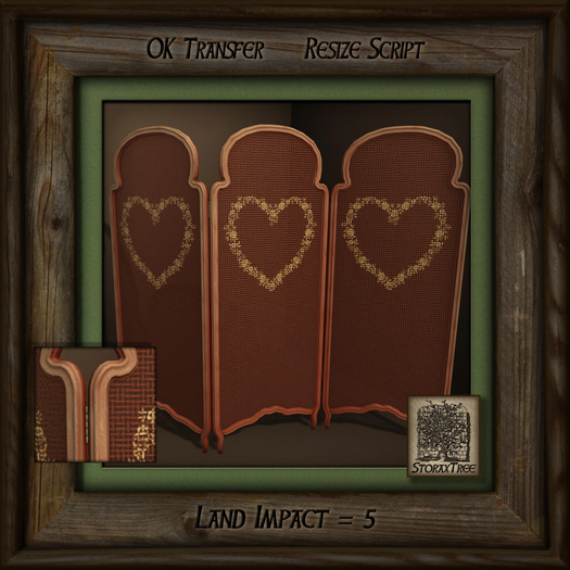 Vintage Screen Rattan Heart Colours e