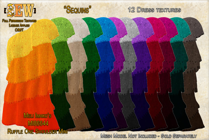 [SEW] FP Tex MI86644 Ruffle One Shoulder Mini 