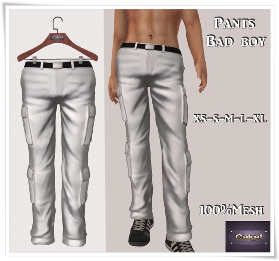 CaKe!- Pants Bad Boy-Mesh-White