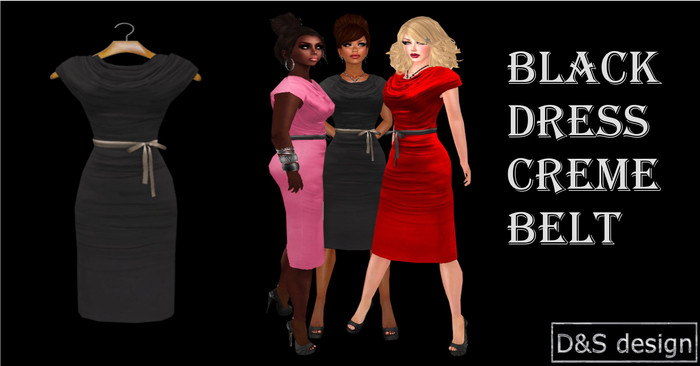 D&S design MESH black   dress creme    belt