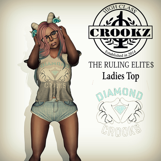 {CrookZ}-Women Diamonds & Crookz Top bagged