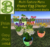 1 Prims Multi-Texture Cracked Easter  Egg Planter- 
