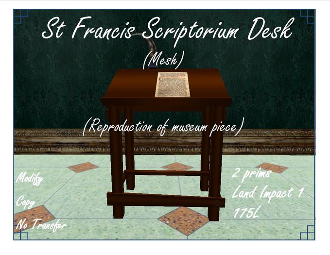 St Francis Scriptorium Desk