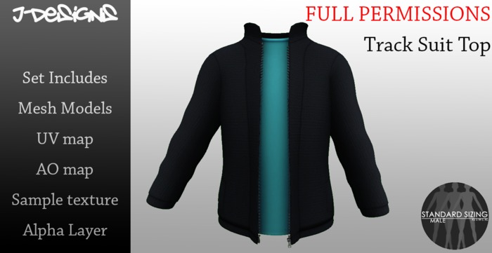 J-Designs Full Perm Mesh Track Suit Top