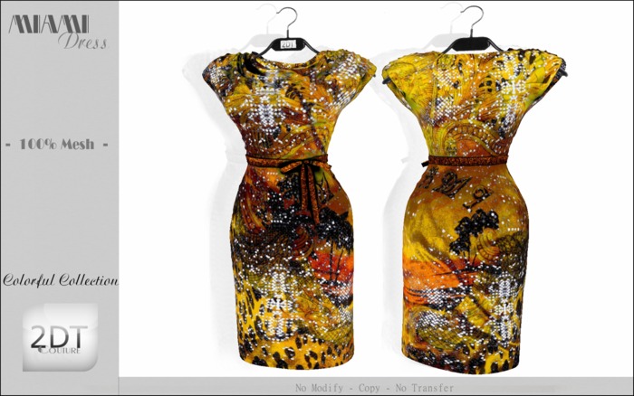 2DT Couture - MIAMI Dress -(Colorful Collection )