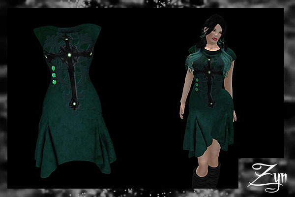 Zyn ~ Gothic Jewel Cross Dress ~ Teal