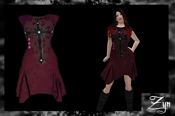 Zyn ~ Gothic Jewel Cross Dress ~ Red