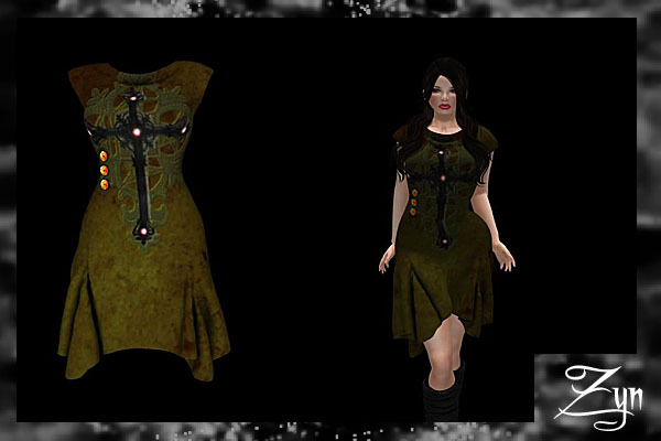 Zyn ~ Gothic Jewel Cross Dress ~ Brown