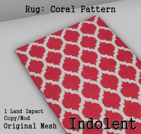 [Indolent] Pattern Coral Rug 1LI