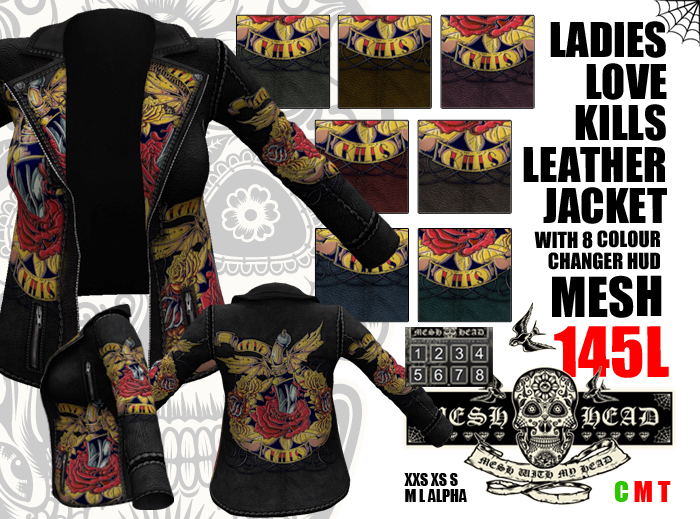 Mesh Head - Ladies Love Kills Jacket - All Sizes