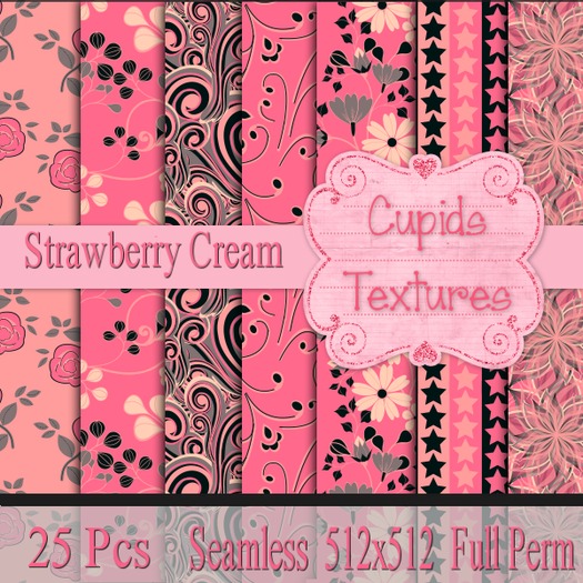 *Cupids Textures * 25 STRAWBERRY CREAM SEAMLESS