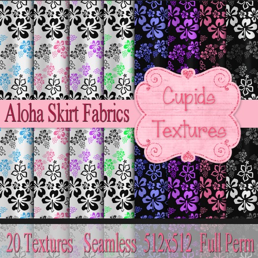 *Cupids Textures * 20 ALOHA SKIRT FABRIC SEAMLESS