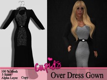 Mesh OverDress Gown Silver Glitter