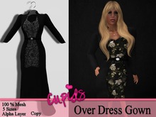 Mesh OverDress Gown Midnight Rose