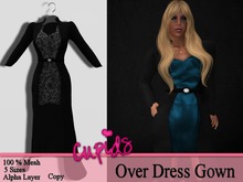 Mesh OverDress Gown Teal Leather