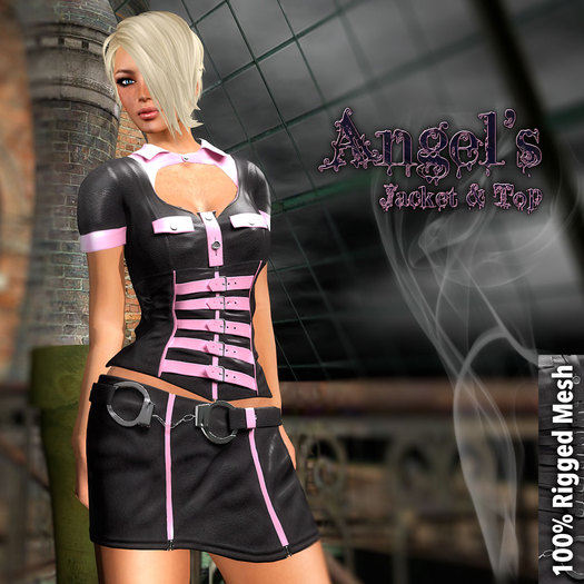 100% MESH ANGEL'S JACKET & TOP PINK