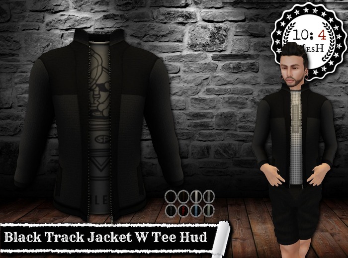 *10: 4 ~ MesH ~ Track Jacket ~ Black ~ W Tee Change Hud