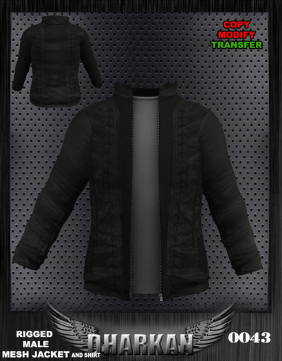 Dharkan - 0043 Rigged Male Mesh Jacket/Shirt