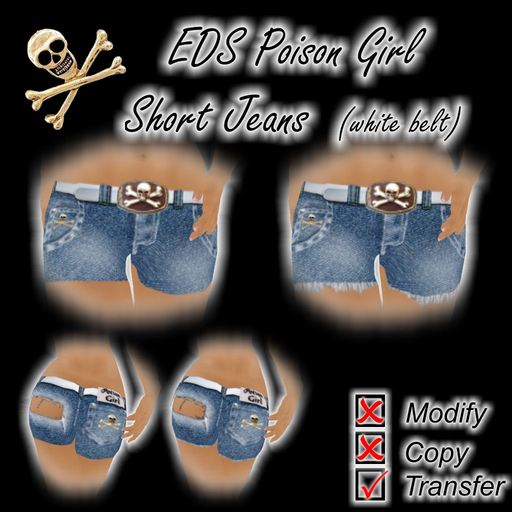EDS Poison Girl short jeans with white belt