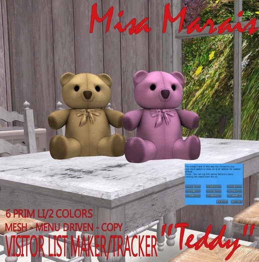 MM VISITOR TRACKER/LIST MAKER "Teddy" 
