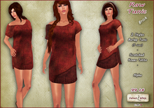 [V/W] Raw Tunic Brick - Medieval-Fantasy poor servant short tunic, 2 styles. Scratched knees tattoo