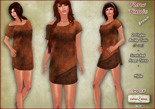 [V/W] Raw Tunic Brown - Medieval-Fantasy poor servant short tunic, 2 styles. Scratched knees tattoo