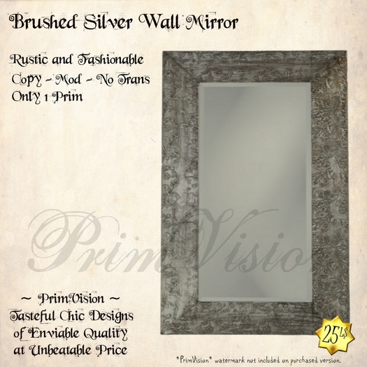 *PRIMVISION* Brushed Silver Wall Mirror