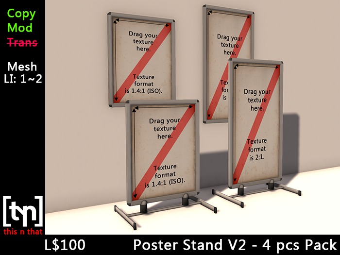 [tyn] Poster stand V2 (4pcs)