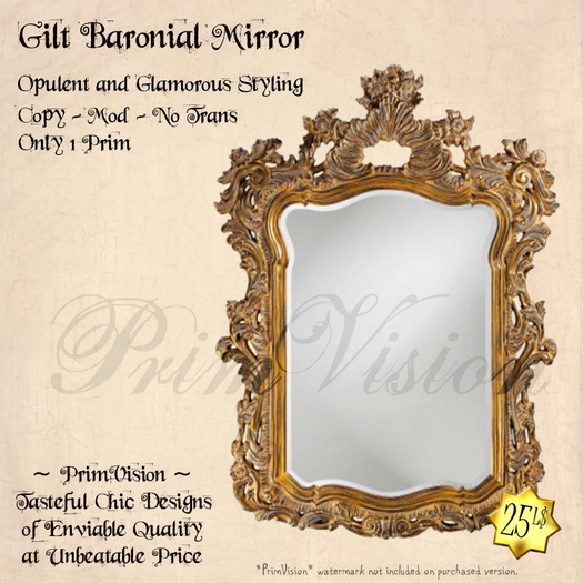 *PV* Gilt Baronial Mirror
