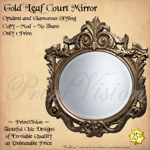 *PV* Gold Leaf Court Mirror
