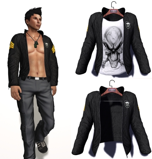 CaKe!-John leather jacket Mesh-Black