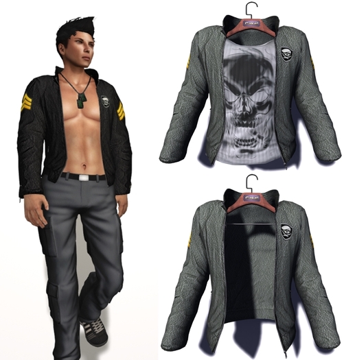 CaKe!-John leather jacket Mesh-Grey