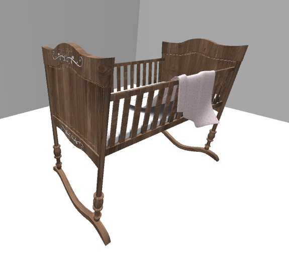 Mesh Rocking Cradle Crib for Baby Girl Nursery LW