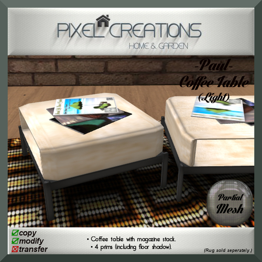 [PC] PAUL - COFFEE TABLE W/MAGAZINES (Light, P.Mesh)(Boxed)
