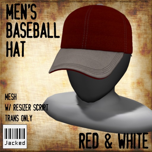 Jacked: Men's Baseball Hat - RED & WHITE DEMO