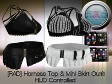 [RAD] Harness Top & Mini Skirt Outfit