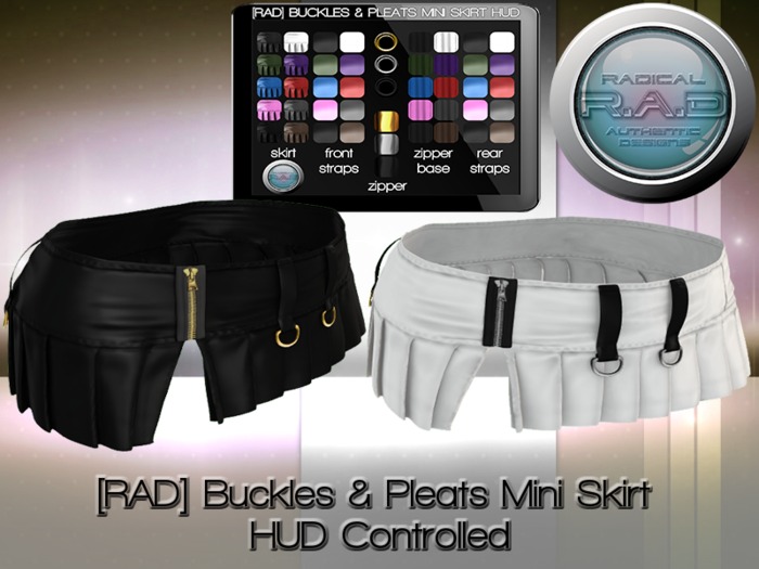 [RAD] Buckles & Pleats Mini Skirt with HUD