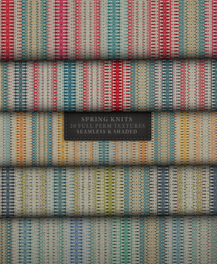 Spring Knits { 20 full perm fabric textures - seamless & shaded }