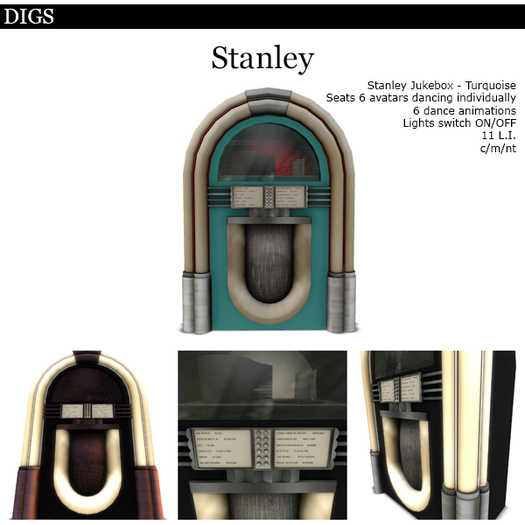 DIGS - Stanley Jukebox - Turquoise [MESH]