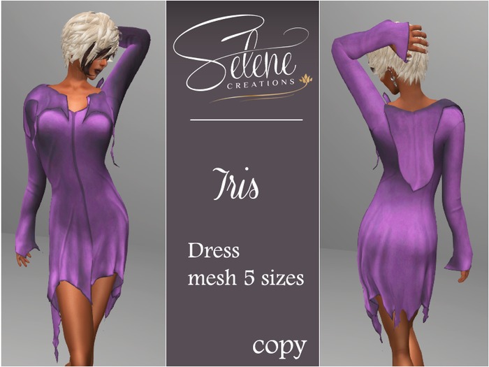 [Selene Creations] Iris purple mesh dress
