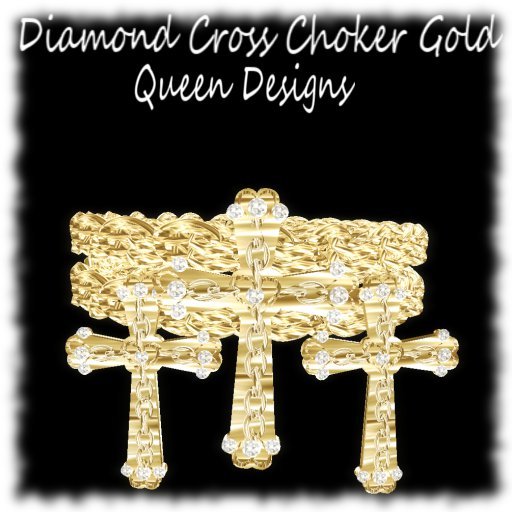 Diamond Cross Choker Gold