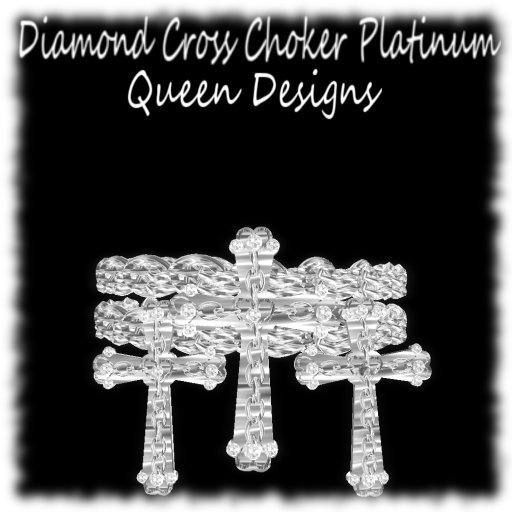 Diamond Cross Choker Plat