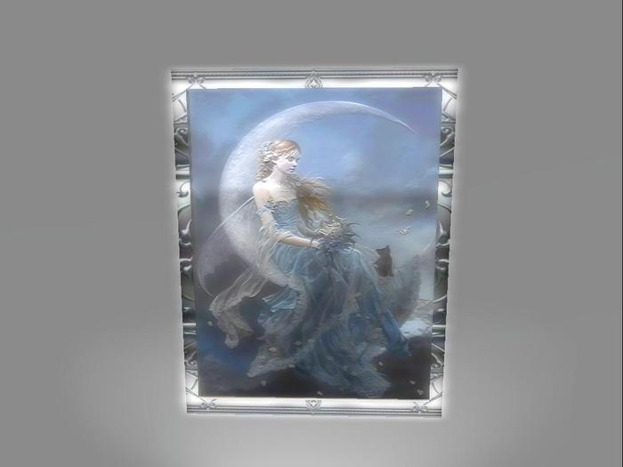 quadro mulher na lua