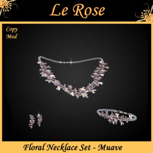 Floral Necklace Set - Muave (Boxed)