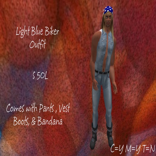 Light Blue Biker Outfit    B